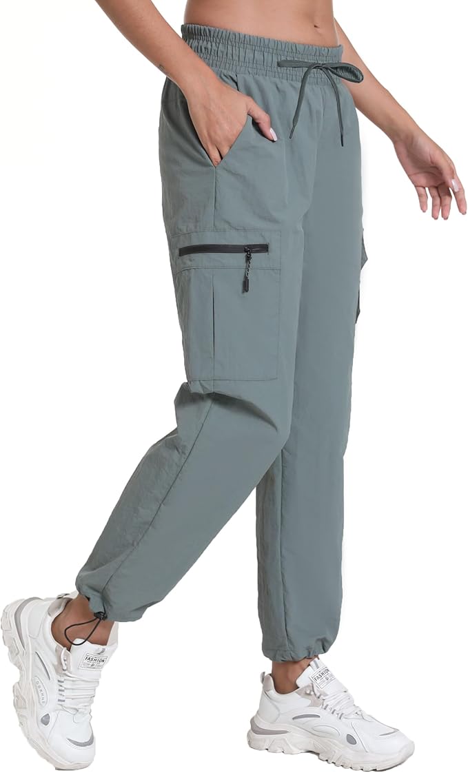 Rrosseyz Women's Hiking Pants with Pockets - Lightweight Water Resistant Joggers Cargo Pants for Casual Travel Golf Outdoor