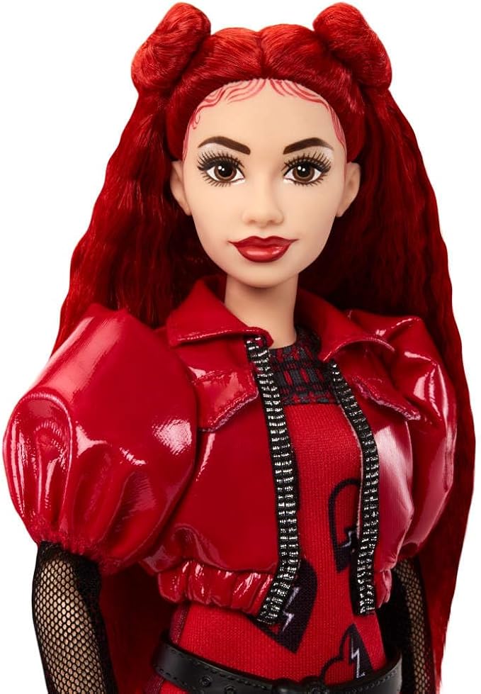 Mattel Disney Descendants: The Rise of Red Fashion Doll & Accessory – Red, Daughter of Queen of Hearts with Movie-Inspired Clothes & Pocket Watch