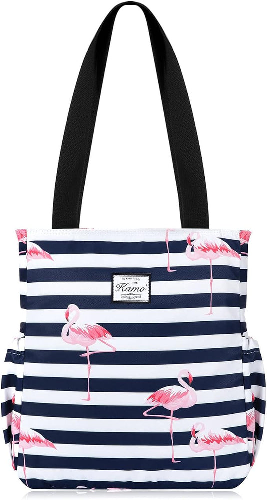 KAMO Floral Tote Bag - Waterproof Lightweight Handbags Travel Shoulder Bag for Hiking Yoga Gym Swimming Travel Beach