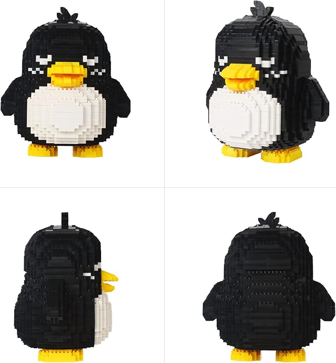 Larcele Animal Series Micro Building Blocks Animal Set, DIY Mini 3D Building Toy Bricks,1499 Pieces KLJM-07 (Penguin)