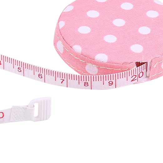 Haofy 150cm 60in Retractable Tape Measure for Body Fitness Measuring Chest Waist Hip Thigh Arm Shank Suitable for Adults Children Workout Tracking (No. 4 Rose Base with White dots)