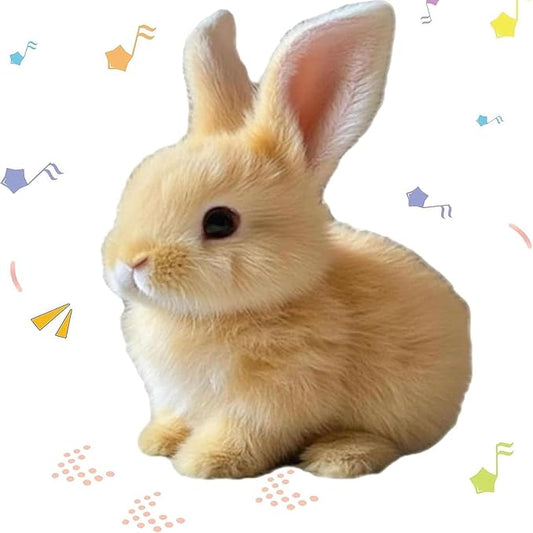 My Realistic Bunny Toy,Interactive Bunny Realistic Bunny - Jumping, Twitching, and Shaking Ears, Rabbit Plush Interactive Toy with Sound (Brown)