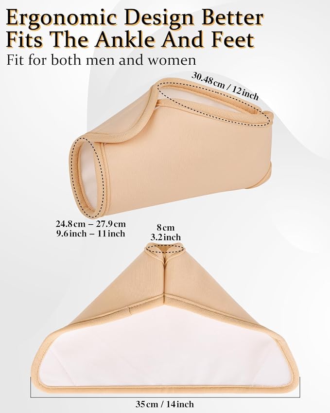 2Pcs Castor Oil Pack Wrap for Ankle Reusable Organic Castor Oil Feet Wrap, Adjustable Castor Oil Compress Feet Brace for Ankle, Waist, and Joint Care