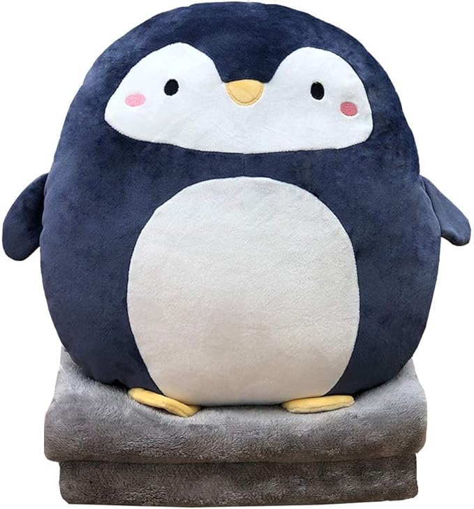 Hofun4U Penguin Stuffed Animal 16 Inch, Blanket in Cute Plush Pillow, Girls Boys Gifts for Birthday Christmas, Travel