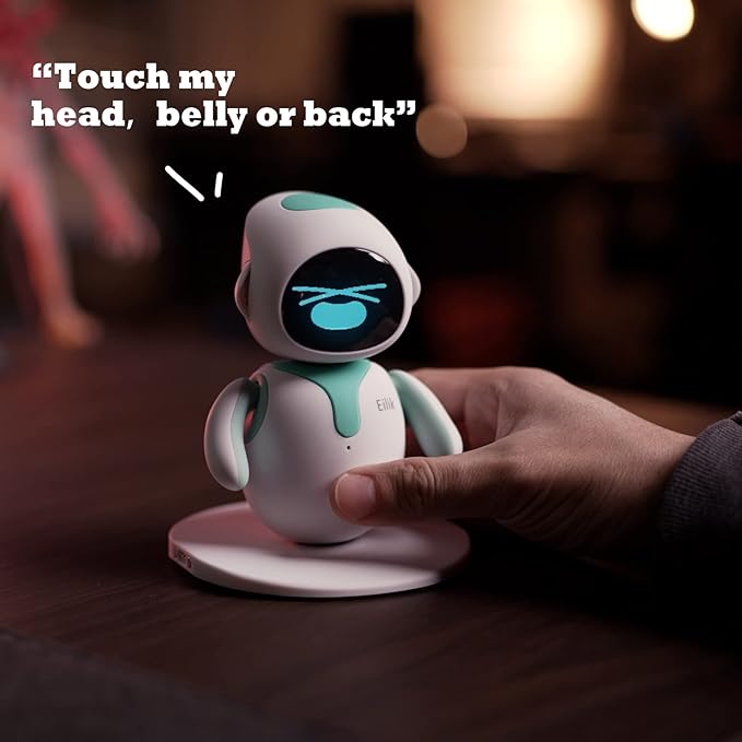 ENERGIZE LAB Eilik – Touch Interactive Toys, Cute Robot Pets with Abundant Emotions. Idle Animations&Mini-Games, Unique Gift for Girls & Boys. Support Update.(Blue + Pink Combination)