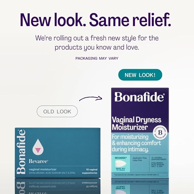 Bonafide Vaginal Moisturizer for Dryness Relief Revaree – 5 mg Hyaluronic Acid – Hormone-Free, Estrogen-Free – For Mild to Moderate Vaginal Dryness & Everyday Comfort — 3-Month Supply