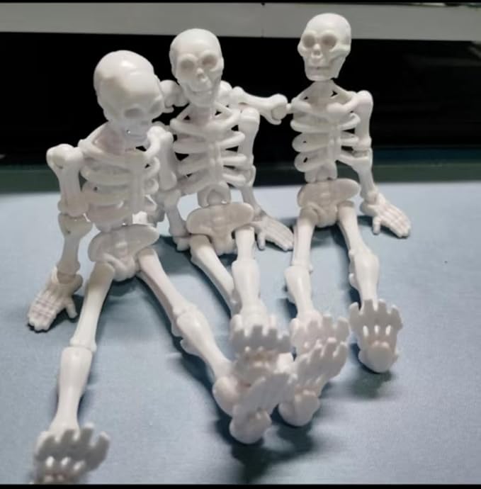 T13 Skeleton Action Figure, Movable Articulated Human Skeleton, 5.12-in Action Figure Wearing Multiple Sets of Weapons, Can Be Painted, Suitable for Collectors As Desktop Decorations (3pcs)
