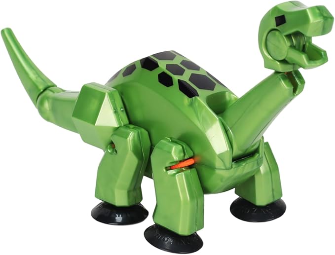 Zing Stikbot MEGA Dino, 6" Long x 3" Tall StikBot, Create Stop Motion Animation, Age 4+ (Metallic Green - Brontosaurus)