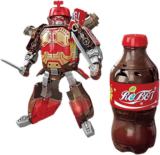 Atlodas 2025 New Beverage Bottles Deformation Robot Toys, Soda Can Transforming Robot Toys for Kids Gift, Creative Soda Deformation Figures for Boys, Birthday Christmas Choice for Boyfriend (red)