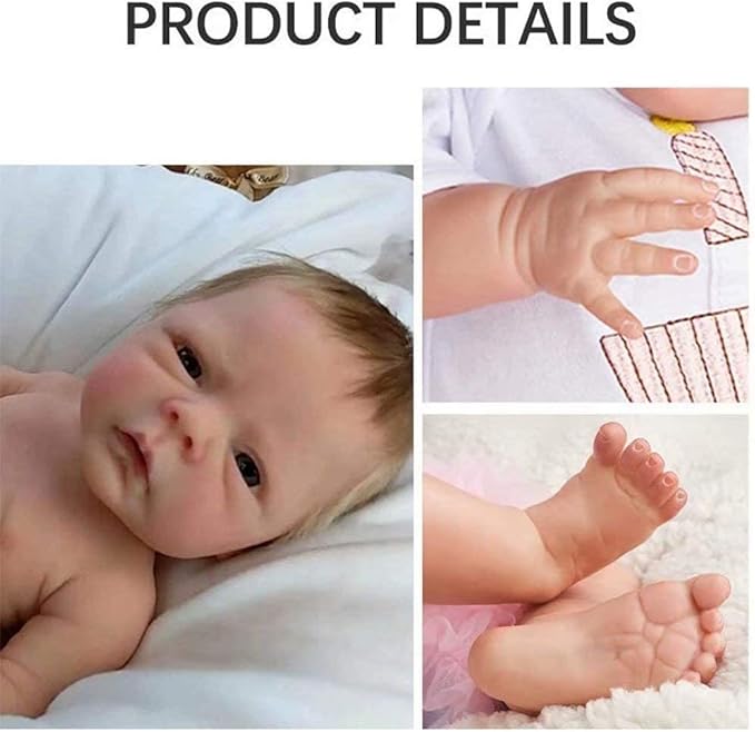 EURORA Reborn Baby Dolls Girl 18 Inch Vinyl Silicone Body, Sweet Girl Reborn Baby Dolls with Clothes and Bottles Gift for Kids Age 3+