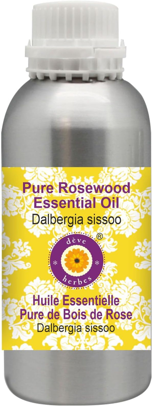 Deve Herbes Pure Rosewood Essential Oil (Dalbergia Sissoo) Steam Distilled 1250ml (42 oz)