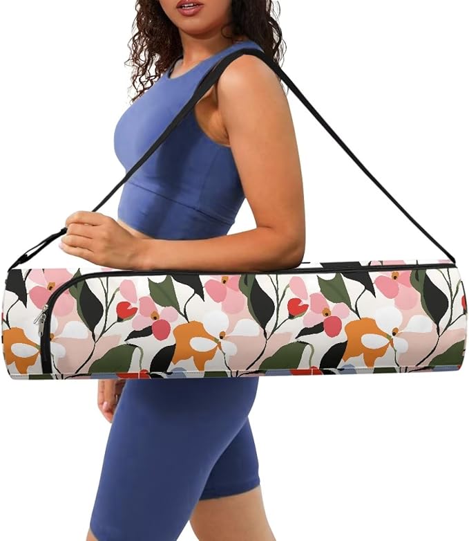 Yoga Mat Bag with Adjustable Shoulder Strap and Handle Zipper, 30in Wide x 6.3in Diameter for Yoga Mat Storage