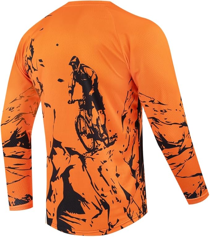 Youth Dirt Bike Jersey, Kids Mountain Bicycle Shirt Long Sleeve Powersports Children Downhill Jerseys for Big Kids