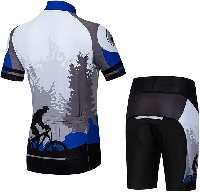 Hotlion Kids Cycling Jersey Set Short Sleeve Boys Mountain Bike Shirt Girls Cartoon Bicycle Tops Childs for Riding Biking
