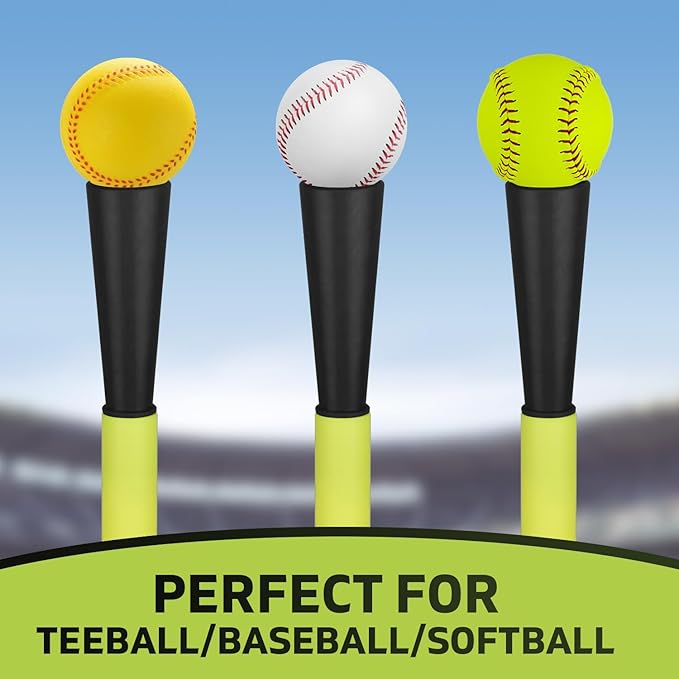 Eastgoing Baseball Tee for Kids, Adjustable 19"-32" Height Telescopic Molded Rubber Tee, Batting Tee,Youth Hitting Tee, Softball Tee for Any Age Player Baseball Practice