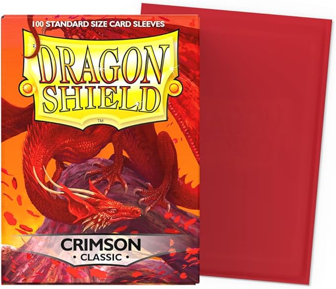 Dragon Shield | Standard Size Card Classic Sleeves | 100 CT - Smooth & Tough Premium TCG Sleeves - Compatible with Pokemon, Flesh & Blood, One Piece & Magic the Gathering | Crimson