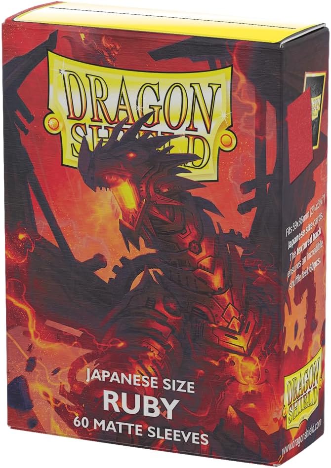 Dragon Shield | Japanese Size Card Matte Sleeves | 60 CT - Smooth & Tough Premium TCG Sleeves - Compatible with Yu-Gi-Oh, Naruto, Cardfight & Vanguard | Ruby