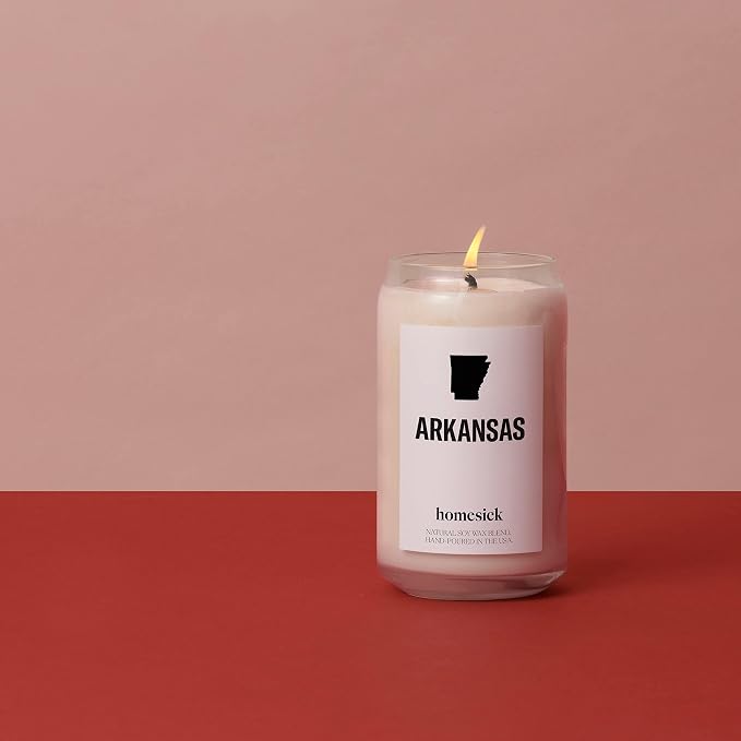 Homesick Premium Scented Candle, Arkansas - Scents of Maple, Cream, Vanilla, 13.75 oz, 60-80 Hour Burn, Gifts, Soy Blend Candle Home Decor, Relaxing Aromatherapy Candle
