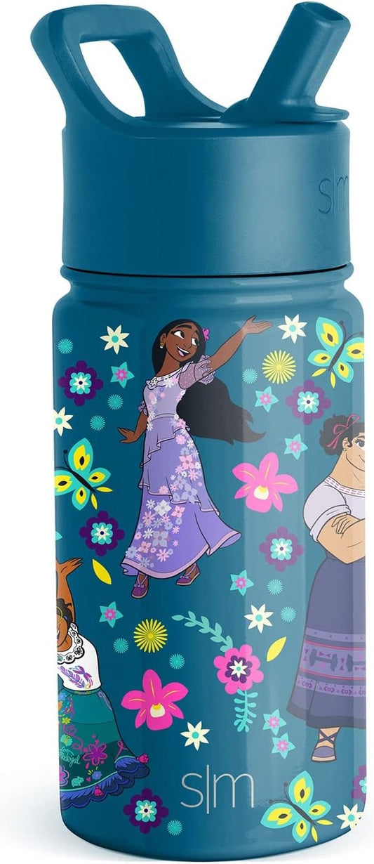 Simple Modern Kids Summit Water Bottle with Straw Lid | Disney Encanto 14oz Stainless Steel Cup Insulated Tumbler for Girls, School | Encanto