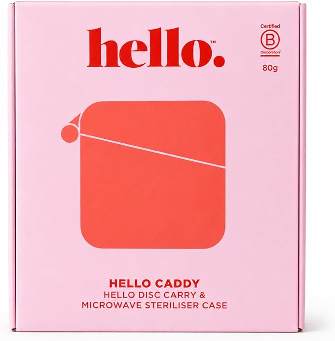 Hello Caddy Menstrual Disc Carry Case | Doubles as Period Disc Sanitizer! Period Disc Storage Holder Travel Case Collapsible Silicone Container, Microwave with Water to Clean! Feminine Care Essentials