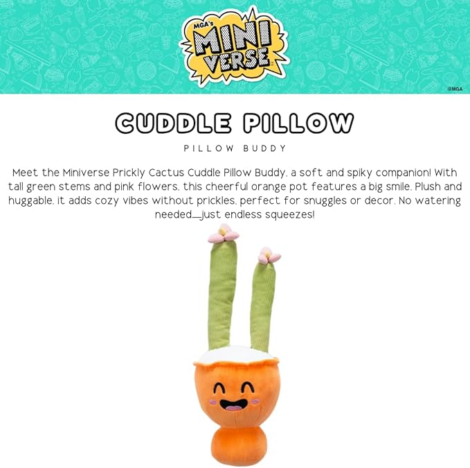 Collectibles Miniverse Cactus Bedding Super Soft Cozy Decorative Cuddle Pillow, (Officially Licensed Product) By Franco