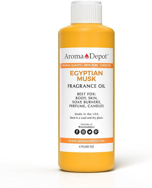 Aroma Depot Egyptian Musk Perfume/Body Oil (7 Sizes) Our Interpretation, Premium Quality Uncut Fragrance Oil Musk Scent (4 Ounce Plastic Bottle (120ml))