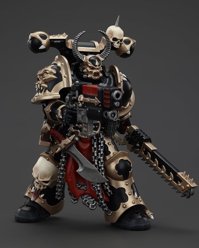 JoyToy Warhammer 40K Genuine License 1:18 Action Figure, Chaos Space Marines Black Legion Chosen with Combi-melta and Chainsword, 4.96 inch Collectible Action Figures Sets