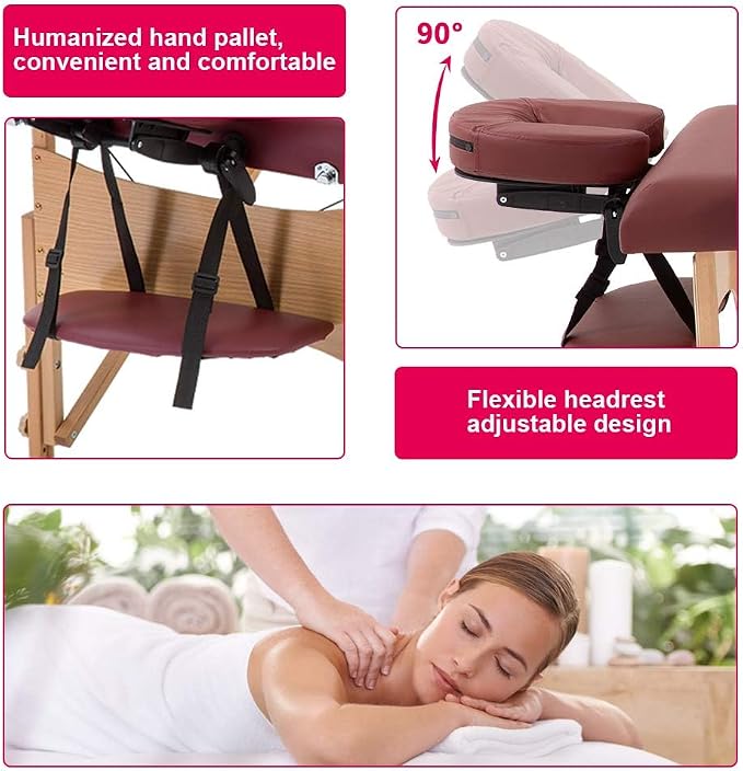 BestMassage Massage Bed Portable Massage Table 28 inch Wide Lash Bed Height Adjustable 2 Folding Spa Table with Non-Woven Bag for Spa Footmassage Facial CareSpa Tattoo
