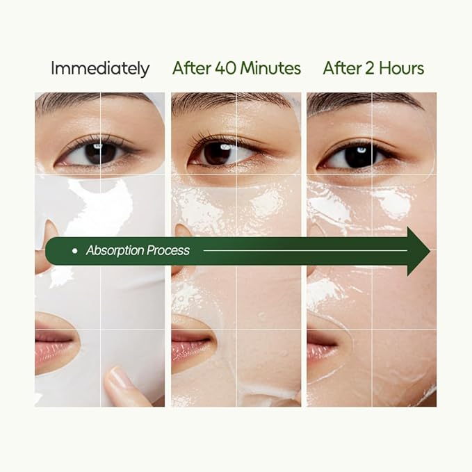 Hydrogel Face Mask 4 Pack - Niacinamide, Bakuchiol, Glutathione, 8 Vitamins - Anti-Aging Hydrating Korean Sheet Mask for Radiant Skin | K-Beauty | 1.05oz x 4ea