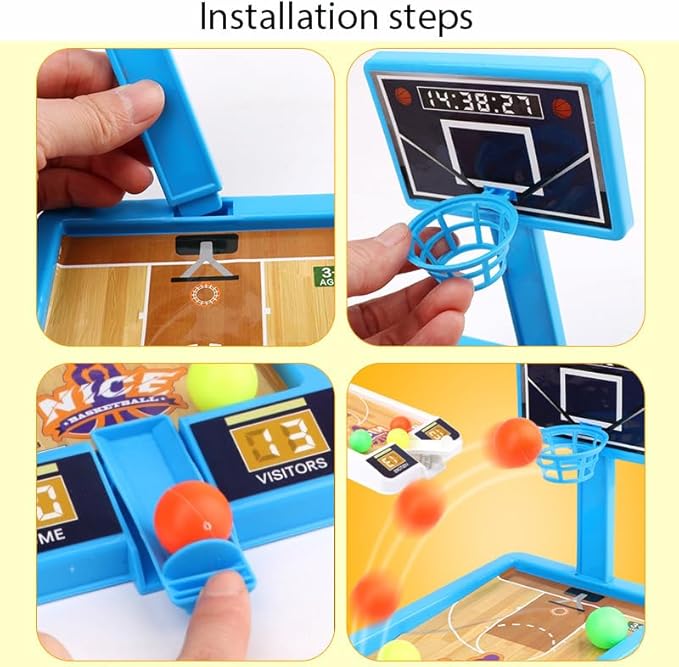 2 Pack Basketball Game Toys, Tabletop Basketball Shooting Game for Kids and Adults, Desk Games for Office for Adult to Reduce Stress, Basketball Party Favors Classroom Prizes for Boys Girls