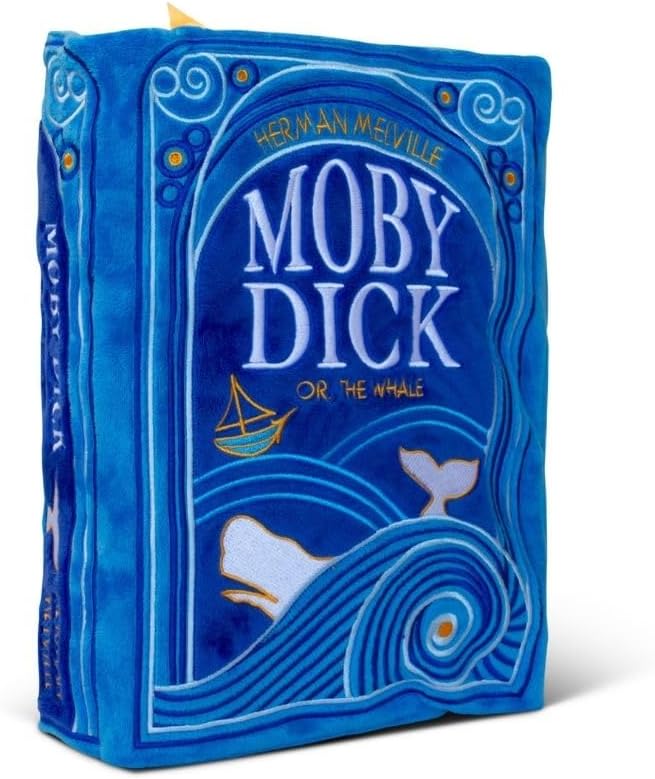 Punchkins Moby Dick Book Plush – Soft Collectible Gift for Book Lovers, Readers, Teachers, Bookworms- Literary Decor for Library, Office, or Study– 11x7/PillowSize
