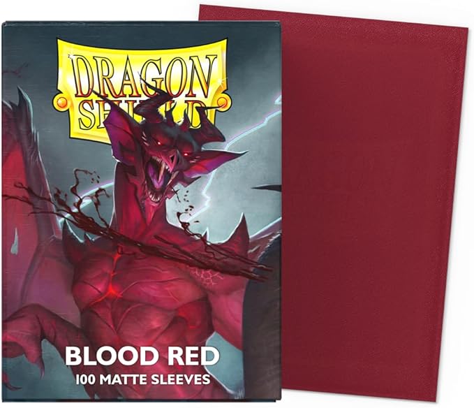 Dragon Shield | Standard Size Card Matte Sleeves | 100 CT - Smooth & Tough Premium TCG Sleeves | Compatible with Pokemon, Flesh & Blood, One Piece & Magic the Gathering | Blood Red - Matte