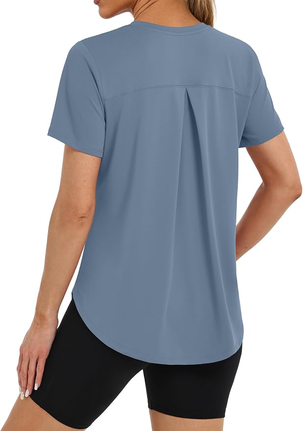 BKRIVE Workout Tops for Women UPF 50+ Quick Dry Shirts (S-3XL) | Ideal for Hiking, Yoga, Running, Gym workouts, Pilstes, Tennis & Travel. Lightweight, Breathable & Moisture wicking