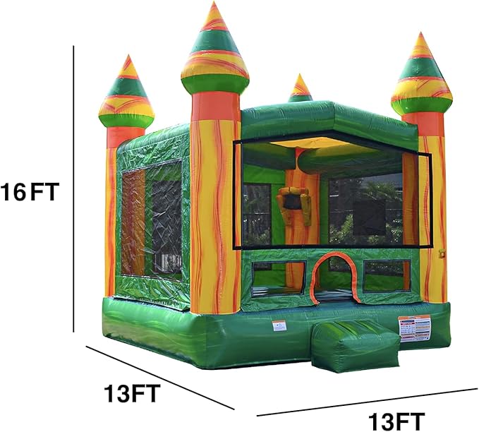 JumpOrange Amazon River Commercial Grade Bounce House for Kids and Adults (with Blower), Basketball Hoop, Outdoor Indoor, Bouncer Jumper, Birthday Party, Rental Grade, Big Inflatable
