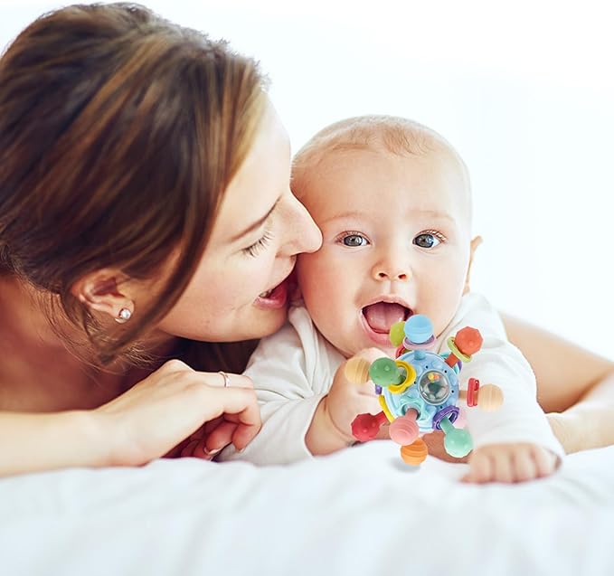 Baby Montessori Sensory Toys for 0-6 6-12 Months, Baby Teether Teething Toys for Babies 0 3 6 9 12 18 Months, Newborn Infant Learning Developmental Toys Gifts for 1 2 Year Old Boys Girls