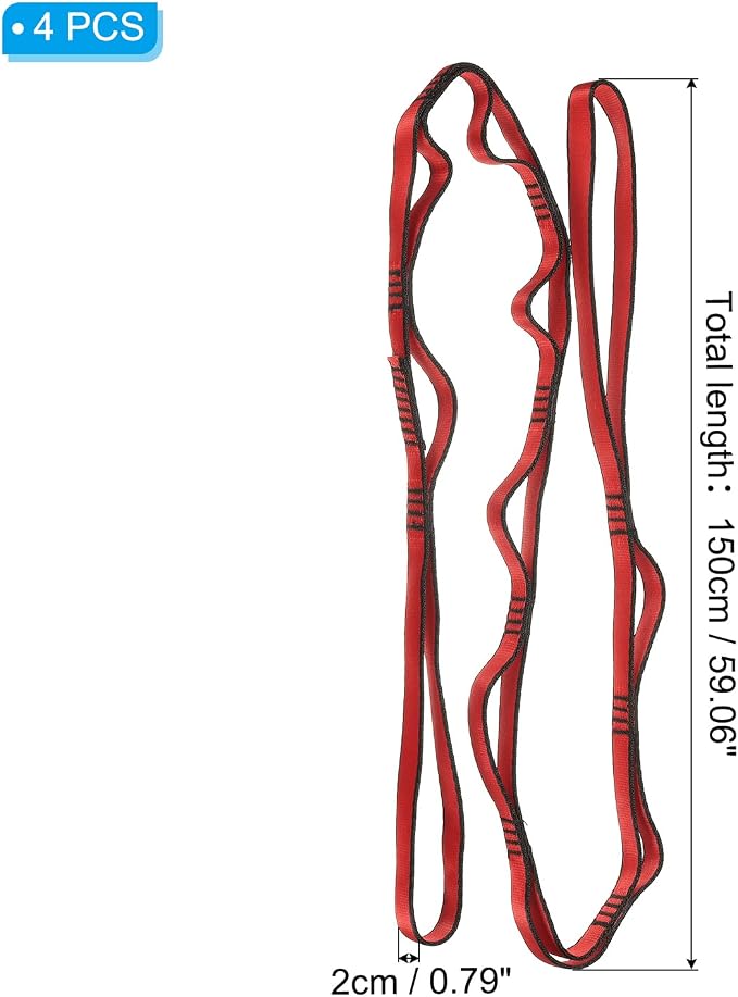 PATIKIL Daisy Chain Straps, Strong Climbing Strap Adjustable Nylon Chain Sling with Loops for Aerial Yoga Hammock Swing