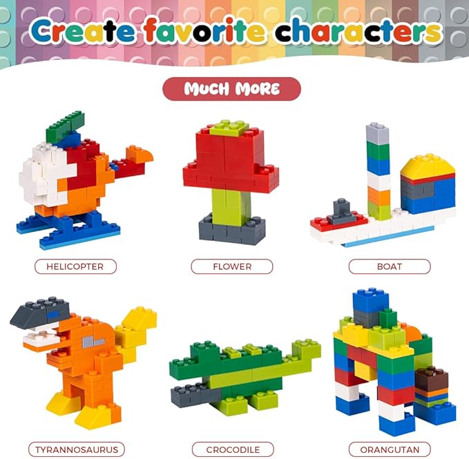 Lekebaby 604 Pieces Classic Building Blocks Creative Bulk Building Bricks Sets, Compatible with All Major Brands, Educational Toy for Boys Girls 6 Years Old and Up