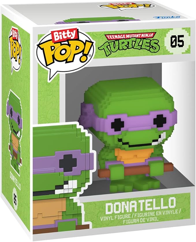Funko Bitty POP! Teenage Mutant Ninja Turtles (TMNT) - Shredder, 4-Pack - 8-Bit Raphael, 8-Bit Donatello, 8-Bit Leonardo and A Surprise Mystery Mini Figure - 0.9 Inch (2.2 Cm) Collectable - Gift Idea