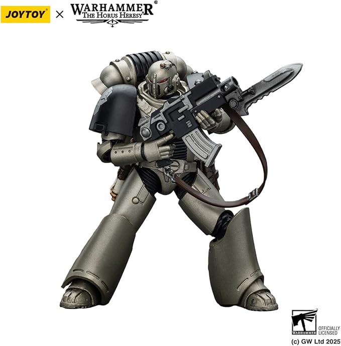 JOYTOY Warhammer The Horus Heresy lron Warriors MKVI Tactical Sergeant with Power Sword and Plasma Pistol 1:18 Scale Action Figure Mecha Joy Toy Collection Model 4.8 inch