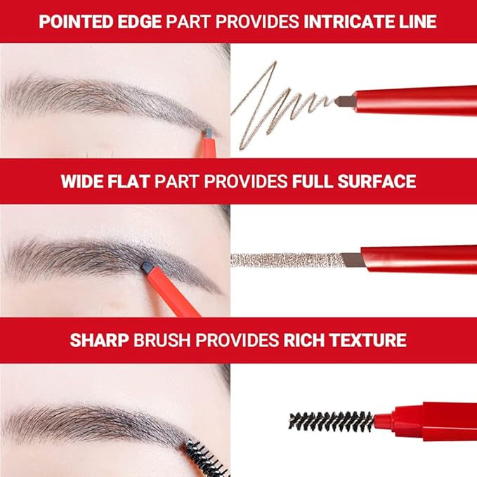 Espoir The Brow Balance Pencil #6 Light Taupe | Eye Brow Pencil Quick and Easy to Draw without Clumping with Slim Triangle Shape| A Detailed and Rich Eyebrow Texture | Korean Eyebrow Makeup