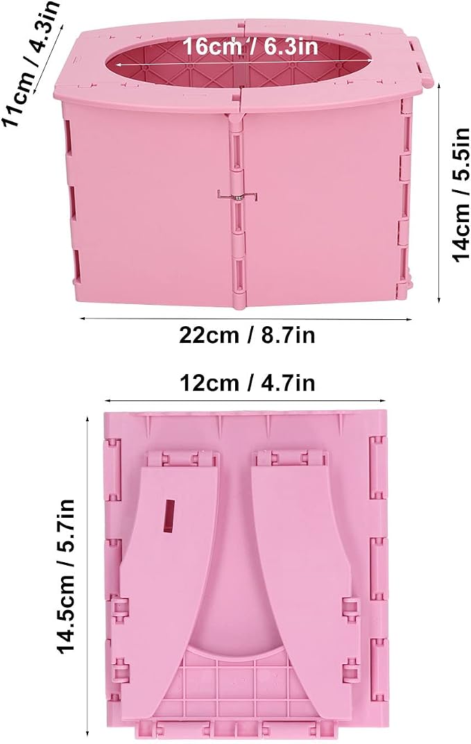 Portable Potty for Toddler Travel, Foldable Toddler Toilet Seat Travel Potty Training Toilet for Boys Girls, Mobile Folding Toilet for Car, Camping, Tourism, Outdoor, Indoor ()