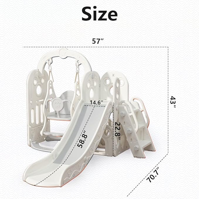 monleelnom Children's Slide Suitable for Children Age 1-12 Years Old to Play and Climb on The Slide