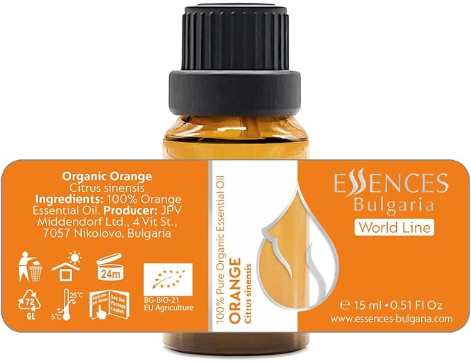 Citrus Set Organic Essential Oils |1.52 Fl Oz | Orange + Green Mandarin + Bergamot | 100% Pure and Natural | Undiluted | Therapeutic Grade | Non-GMO | (3 pcs x 15 ml)