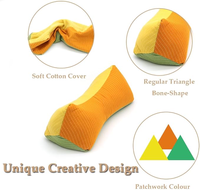 Buckwheat Cervical Neck Roll Pillow, Adjustable Firm Support for Neck Pain Relief, 15.7x6 Inch Buckwheat Hull Pillow for Back Side Sleepers