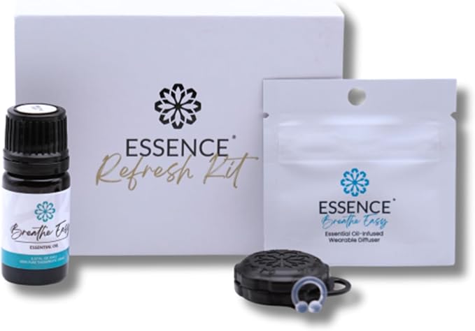 Essence Wearable Aromatherapy Nasal Diffuser – Breathe Easy Essential Oil Nose Ring Refresh Kit – Personal Scent Clip for Travel, Work & Everyday Use – Made in USA