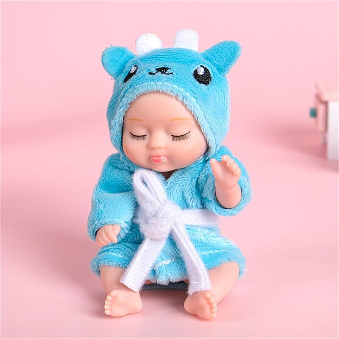 6 Pcs 4.3 Inch Mini Baby Dolls Set with Cute Small Baby Doll Clothes, Child-Safe Role Play Toys for Toddlers Girls Boys Kids 3+ Christmas Birthday Gift Sets