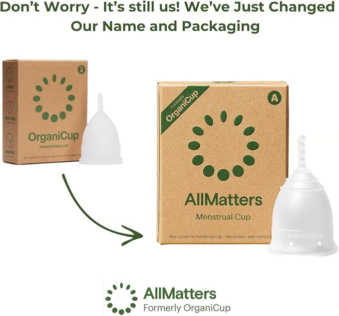 OrganiCup Menstrual Cup by AllMatters - Size A - Superior to Pads & Tampons - Voted Best Menstrual Cup by Reviewed - Made in Germany - Soft and Flexible