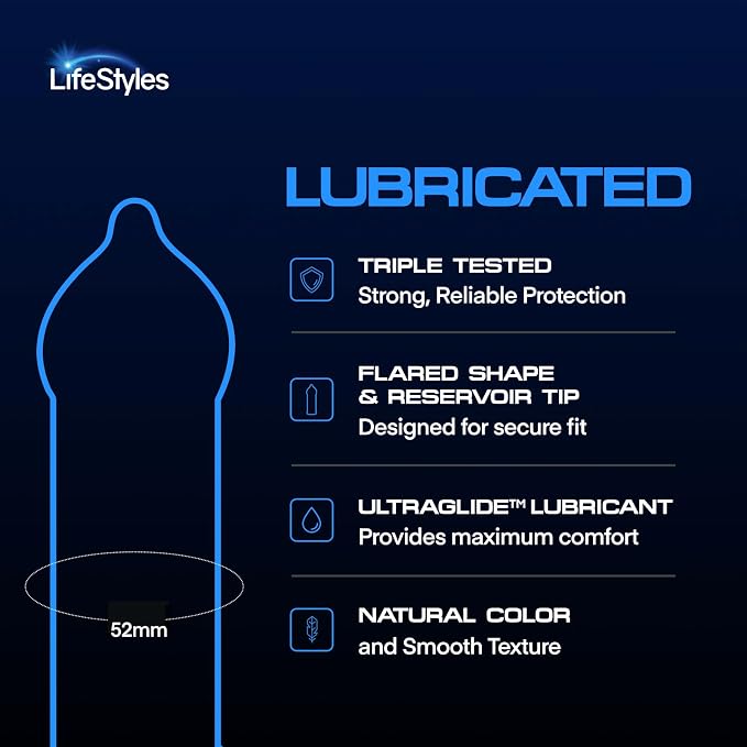LifeStyles Variety Pack Natural Rubber and Lubricated Latex Condoms, 144 Count, Triple Tested (Pack of 1)