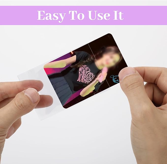 100 Pcs photocard Sleeves, 57x88mm Ultra Clear and Thick Sleeves Idol Photo Cards Protector Trading Cards Shield Cover