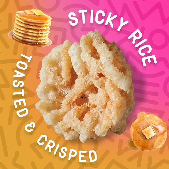 Wowza Buttery Pancake Crunchy Rice Crisps | Gluten Free, Non-GMO, 8 Pack | Sweet dessert flavor, Healthy chip alternative, Kid-friendly, 3.5 oz bags, No artificial flavors Satisfying